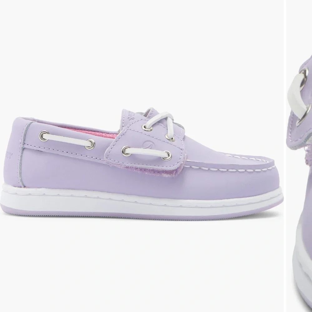 NWT Sperry Kids Lavender Boat Shoe with White Laces 9M